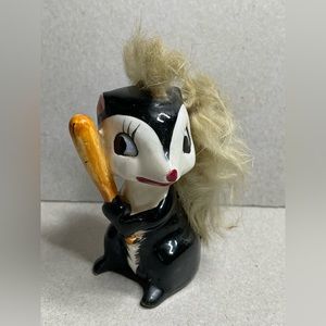 Empress Porcelain Skunk Furry Head & Tail Anthromorphic Curly Lashes Kitschy Eye
